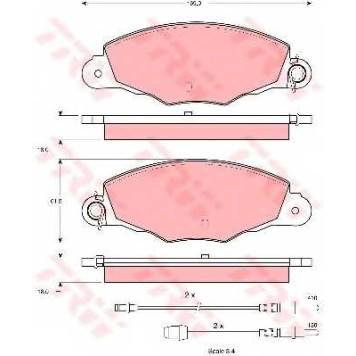Колодки тормозные дисковые для CITROEN XANTIA(X1,X2), XM(Y4) <b>TRW GDB1336 / 23135</b>
