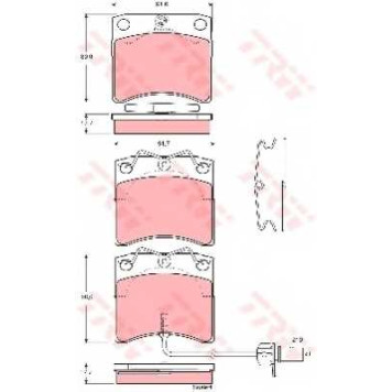 Колодки тормозные дисковые для VW KOMBI(T2), TRANSPORTER(70XA, 70XB, 70XC, 70XD, 7DB, 7DK, 7DW) <b>TRW GDB1368 / 23176</b>