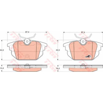 Колодки тормозные дисковые для FIAT BARCHETTA, BRAVO, COUPE, MAREA, PUNTO, TEMPRA S.W., TEMPRA, TIPO / LANCIA DEDRA, DELTA <b>TRW GDB1333 / 23177</b>
