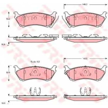 Колодки тормозные дисковые для MERCEDES M(W163) <b>TRW GDB1379 / 23189</b>