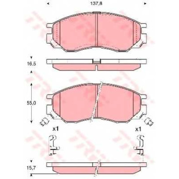 Колодки тормозные дисковые для MITSUBISHI DELICA, L 200, L 300, L 400 / SPACE GEAR, L 400 <b>TRW GDB1286 / 23290</b>