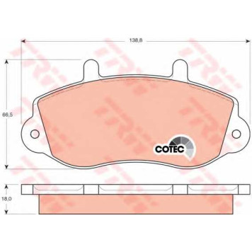 Колодки тормозные дисковые для OPEL MOVANO(E9,F9,H9,J9,U9) / RENAULT MASTER(ED/HD/UD,FD,JD) <b>TRW GDB1380 / 23302</b>