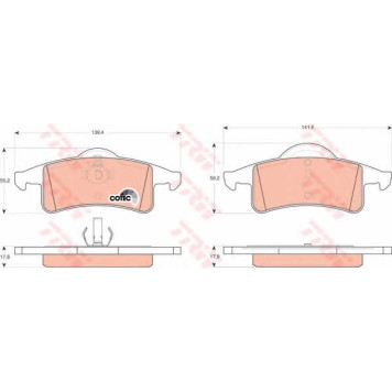 Колодки тормозные дисковые для JEEP CHEROKEE(XJ), GRAND CHEROKEE(WG,WJ) <b>TRW GDB4127 / 23339</b>