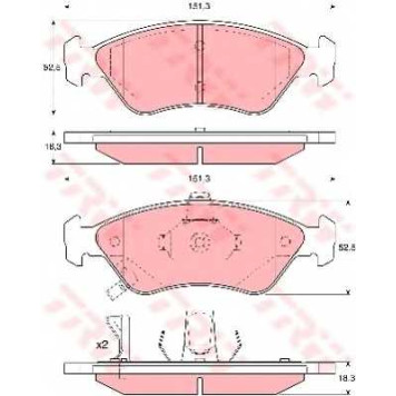 Колодки тормозные дисковые для KIA CLARUS(K9A) <b>TRW GDB3173 / 23450</b>
