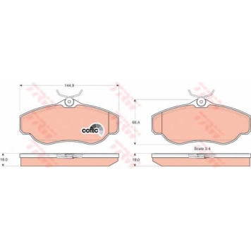 Колодки тормозные дисковые для LAND ROVER DISCOVERY(LJ, LT), RANGE ROVER(AE, AN, HAA, HAB, HAM, HBM, LP, RE, RN) <b>TRW GDB1156 / 23452</b>