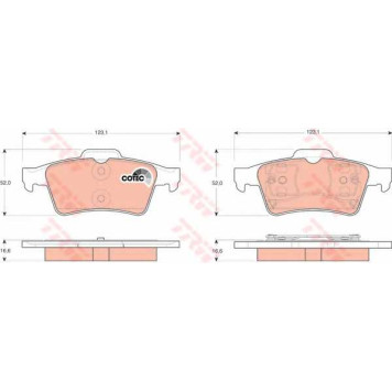 Колодки тормозные дисковые для NISSAN PRIMERA / RENAULT ESPACE, LAGUNA, LATITUDE, MEGANE, VEL SATIS / SAAB 9-3 <b>TRW GDB1469 / 23482</b>