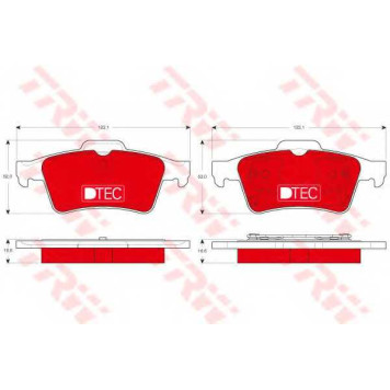 Колодки тормозные дисковые для NISSAN PRIMERA / RENAULT ESPACE, LAGUNA, LATITUDE, MEGANE, VEL SATIS / SAAB 9-3 <b>TRW GDB1469DTE / 23482</b>