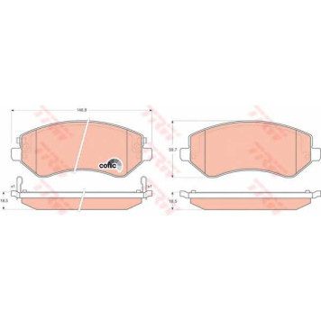 Колодки тормозные дисковые для CHRYSLER VOYAGER(RG,RS) / JEEP CHEROKEE(KJ) <b>TRW GDB4126 / 23638</b>