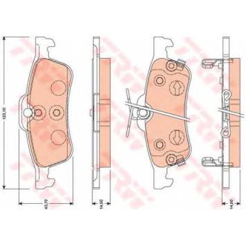 Колодки тормозные дисковые для DAIHATSU CHARADE / TOYOTA VIOS/YARIS, YARIS <b>TRW GDB3458 / 23716</b>
