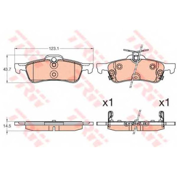 Колодки тормозные дисковые для HONDA CIVIC(FA,FB,FD,FG,FK) <b>TRW GDB3588 / 23716</b>