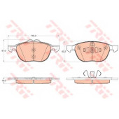 Колодки тормозные дисковые для FORD KUGA(DM2), TOURNEO CONNECT, TRANSIT CONNECT <b>TRW GDB2043 / 23723</b>