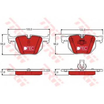 Колодки тормозные дисковые для BMW 5(E60,E61), 6(E63,E64) <b>TRW GDB1727DTE / 23732</b>