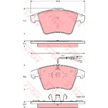 Колодки тормозные дисковые для VW MULTIVAN(7EF, 7EM, 7EN, 7HF, 7HM, 7HN), TRANSPORTER(7E, 7EA, 7EB, 7EF, 7EG, 7EH, 7EJ, 7HA, 7HB, 7HF, 7HH, 7HJ, 7JD, 7JE) <b>TRW GDB1556 / 23746</b>