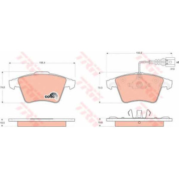 Колодки тормозные дисковые для VW TOUAREG(7L6,7L7,7LA) <b>TRW GDB1651 / 23747</b>