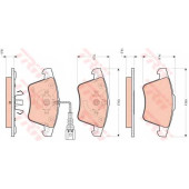 Колодки тормозные дисковые для VW TOUAREG(7L6,7L7,7LA) <b>TRW GDB1721 / 23747</b>