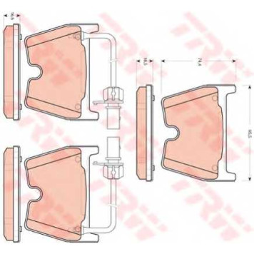 Колодки тормозные дисковые для AUDI A4(8EC, 8ED, 8H7, 8HE, 8K5, B6, B7, B8), A5(8F7, 8T3), R8 <b>TRW GDB1688 / 23751</b>