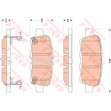 Колодки тормозные дисковые для INFINITI EX, G, M35, M45 / NISSAN CUBE, MURANO, PATHFINDER, QASHQAI, SUNNY, TEANA, TIIDA, VERSA, X-TRAIL / RENAULT KOLEOS <b>TRW GDB3507 / 23814</b>