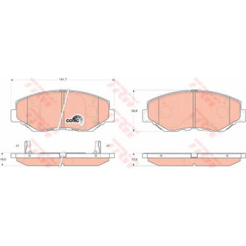 Колодки тормозные дисковые для HONDA ACCORD(CL,CM), CR(RD,RD#), PILOT, STEPWGN(DBA-RK#) <b>TRW GDB3325 / 23868</b>