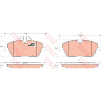 Колодки тормозные дисковые для BMW 1(E81,E82,E87,E88) <b>TRW GDB1611 / 23915</b>