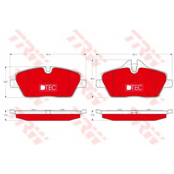 Колодки тормозные дисковые для BMW 1(E81,E82,E87,E88) <b>TRW GDB1611DTE / 23915</b>