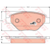 Колодки тормозные дисковые для RENAULT MEGANE(BM0/1#,CM0/1#,LM0/1#) <b>TRW GDB1571 / 23934</b>