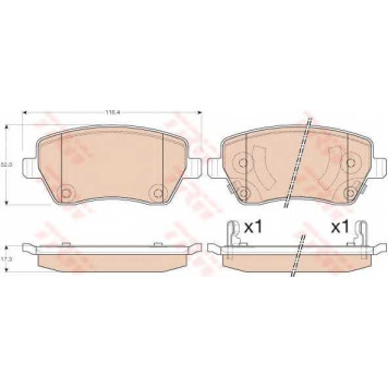 Колодки тормозные дисковые для NISSAN MICRA(K13), NOTE(E12) <b>TRW GDB3546 / 23973</b>
