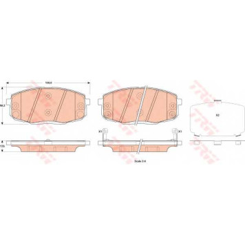Колодки тормозные дисковые для KIA CERATO KOUP(TD), CERATO(TD) <b>TRW GDB3523 / 23987</b>
