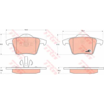 Колодки тормозные дисковые для VOLVO XC90 <b>TRW GDB1566 / 24011</b>