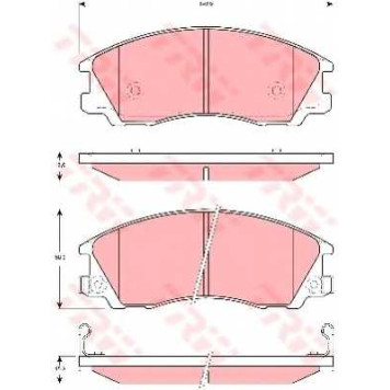Колодки тормозные дисковые для HYUNDAI TERRACAN(HP) <b>TRW GDB3299 / 24059</b>