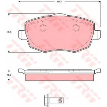 Колодки тормозные дисковые для LANCIA Y(840A), YPSILON(843) <b>TRW GDB1593 / 24073</b>