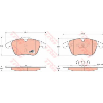 Колодки тормозные дисковые для FORD GALAXY, MONDEO, S-MAX / LAND ROVER FREELANDER / VOLVO S60, S80, V60, V70, XC70 CROSS COUNTRY, XC70 <b>TRW GDB1683 / 24123</b>