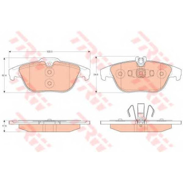 Колодки тормозные дисковые для MERCEDES C(C204,S204,W204), E(A207,C207), GLK(X204) <b>TRW GDB2051 / 24253</b>