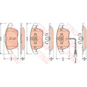 Колодки тормозные дисковые для AUDI Q3(8U) / VW SHARAN(7N1,7N2), TIGUAN(5N#) <b>TRW GDB1762 / 24332</b>