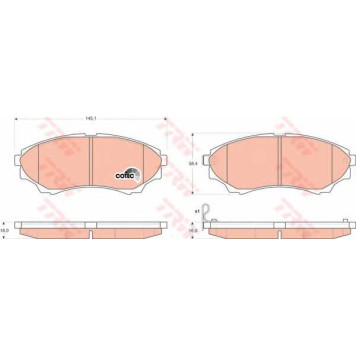 Колодки тормозные дисковые для FORD RANGER(EQ,ER,ES,ET) / MAZDA B-SERIE(MJ,UN), BT-50(CD,UN), FIGHTER <b>TRW GDB3403 / 24353</b>