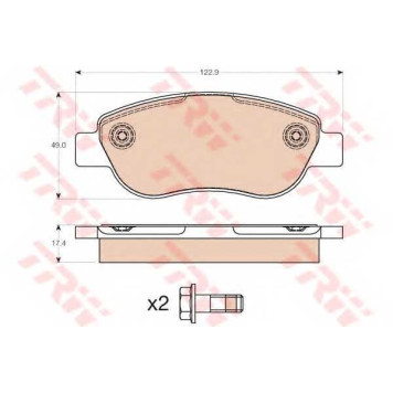 Колодки тормозные дисковые для FIAT PALIO(178BX) <b>TRW GDB2008 / 24393</b>