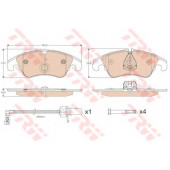 Колодки тормозные дисковые для AUDI A4(8K2,8K5,8KH,B8), A5(8F7,8T3,8TA), Q5(8R) <b>TRW GDB1768 / 24743</b>