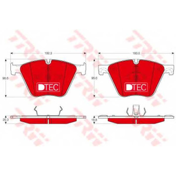 Колодки тормозные дисковые для BMW X5(E70,F15,F85), X6(E71,E72,F16,F86) <b>TRW GDB1964DTE / 24436</b>