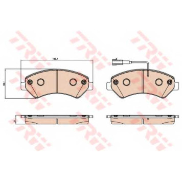 Колодки тормозные дисковые для FIAT DUCATO(250,290) <b>TRW GDB2069 / 24466</b>