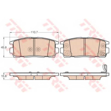 Колодки тормозные дисковые для CHEVROLET CAPTIVA(C100,C140) / OPEL ANTARA <b>TRW GDB3566 / 24498</b>