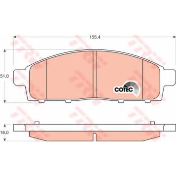 Колодки тормозные дисковые для MITSUBISHI L 200(KA#T,KB#T,KJ#,KK#,KL#), PAJERO(K90,KG#,KH#) <b>TRW GDB3435 / 24529</b>
