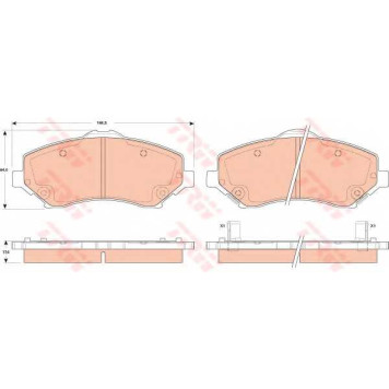 Колодки тормозные дисковые для CHRYSLER GRAND VOYAGER(RT) / FIAT FREEMONT(JC#,JF#) / JEEP CHEROKEE(KJ,KK), COMPASS(MK49), WRANGLER(JK,TJ) <b>TRW GDB4605 / 24604</b>