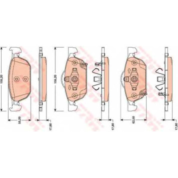 Колодки тормозные дисковые для HONDA ACCORD(CU) <b>TRW GDB3476 / 24796</b>