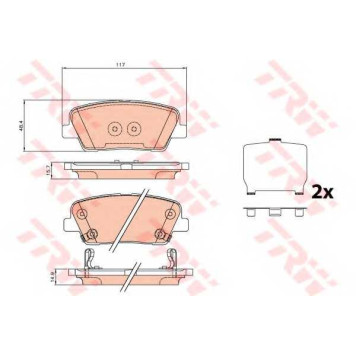 Колодки тормозные дисковые для HYUNDAI GENESIS <b>TRW GDB3624 / 25153</b>