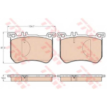Колодки тормозные дисковые для MERCEDES S(V222,W222,X222), SL(R231) <b>TRW GDB2013 / 25183</b>