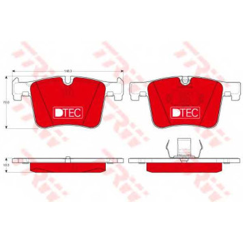 Колодки тормозные дисковые для BMW 1(F20,F21), 2(F22,F23,F87), 3(F30,F31,F34,F35,F80), 4(F32,F33,F36,F82,F83), X3(F25), X4(F26) <b>TRW GDB1942DTE / 25199</b>