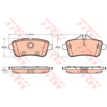 Колодки тормозные дисковые для MERCEDES A(W176), CLA(C117,X117), GL(X166), GLA(X156), GLS(X166), M(W166), SLK(R172) <b>TRW GDB1947 / 25215</b>