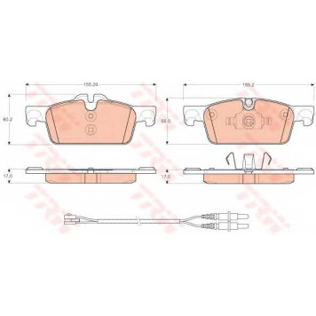 Колодки тормозные дисковые для PEUGEOT 508 <b>TRW GDB1929 / 25222</b>