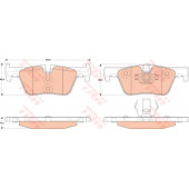 Колодки тормозные дисковые для BMW 1(F20,F21), 2(F22,F23,F87), 3(F30,F31,F34,F35,F80), 4(F32,F33,F36,F82,F83) <b>TRW GDB1919 / 25307</b>