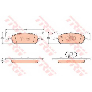 Колодки тормозные дисковые для RENAULT SANDERO/STEPWAY <b>TRW GDB2018 / 25703</b>