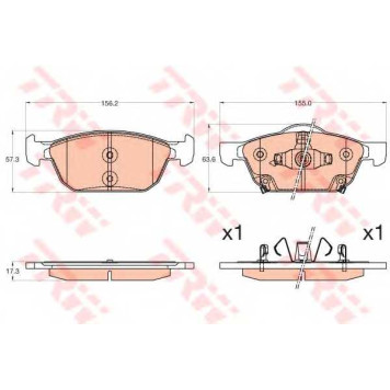 Колодки тормозные дисковые для HONDA CIVIC(FA,FD,FK) <b>TRW GDB3600 / 25804</b>